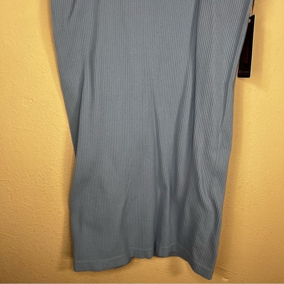 NEW LOVE NATION L/XL PASTEL BLUE RIBBED TANK SLEEVELESS STRETCH FITTED - Picture 7 of 10